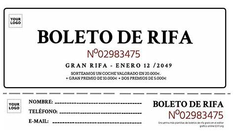 Resultado de Imagen para Hoja de Rifa de 100 Numeros Word PDF | PDF