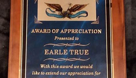 Employee Crystal Award Blue Crest Achievement Plaque