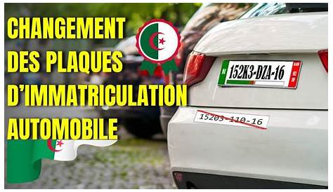 Normes des plaques d'immatriculation algériennes