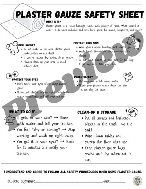 plaster crafts safety precautions