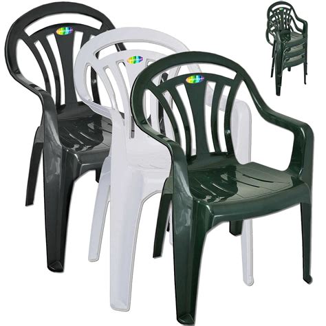 Low Back Plastic Garden Chair Stackable Patio Outdoor Picnic Furniture
