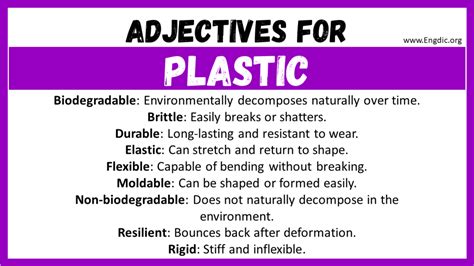 Plastic Adjective Definition