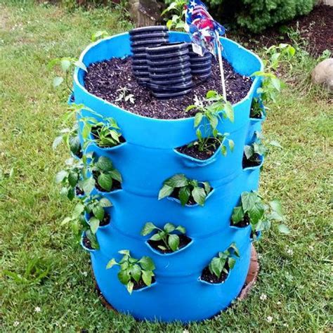Plastic Drum Garden Planters