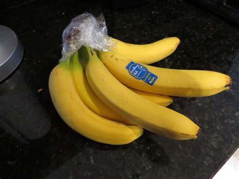 plastic on banana stems
