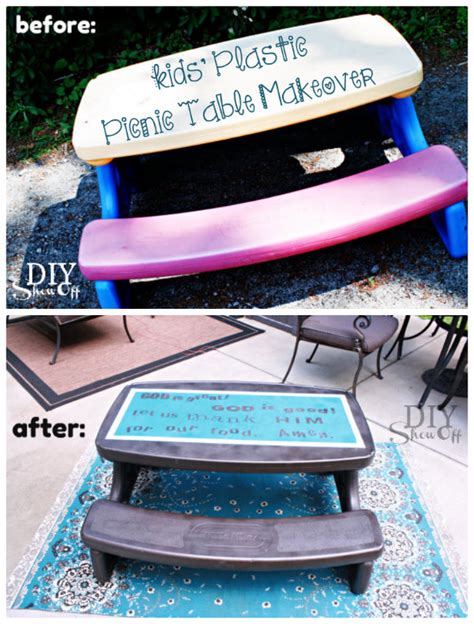 Plastic Picnic Table Makeover