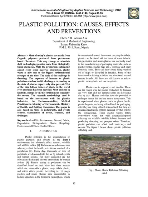 Plastic Pollution Journal Articles Pdf