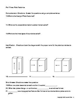 Plate Tectonics Test 8Th Grade