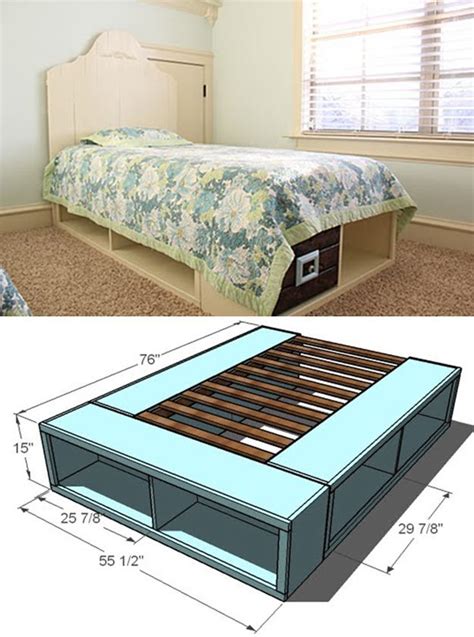 Woodworking Plan plans for a king size platform bed with drawers