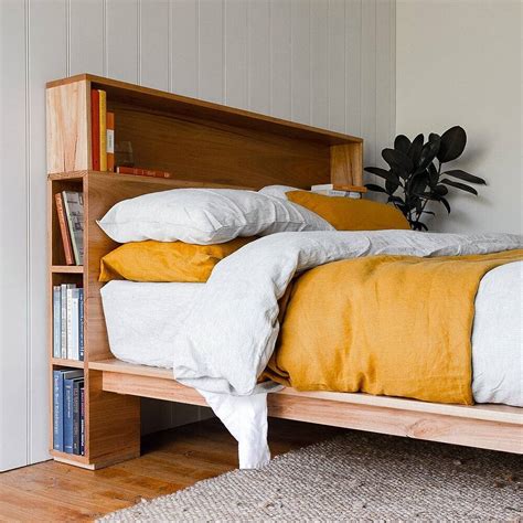 Platform Bed With Bookshelf Underneath