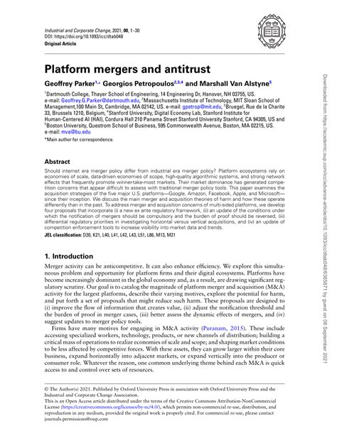 platform mergers and antitrust