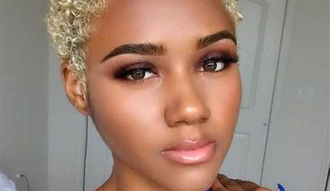 Platinum Blonde Short Natural Hair On Dark Skin Pin Don't Care!