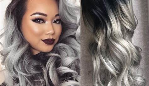 Platinum Grey Lace Front Wig Curly Hair Dark Roots Heat