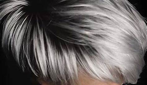 Platinum Silver Hair Color Short Hair Straight Light Grey style