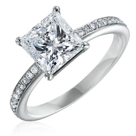 Platinum Engagement Rings with Princess Cut