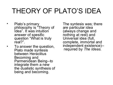 Plato Theory Of Ideas Slideshare