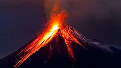 play a video of a volcano eruption on youtube