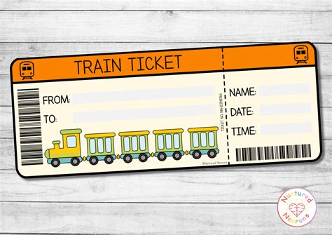 Play Train Ticket Printable
