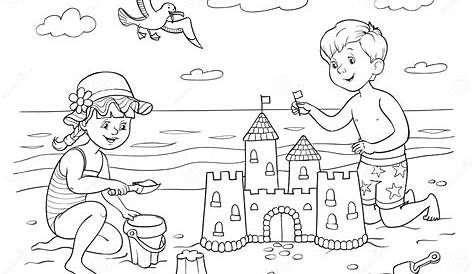 Agregar 72+ dibujos niños playa para colorear - vietkidsiq.edu.vn