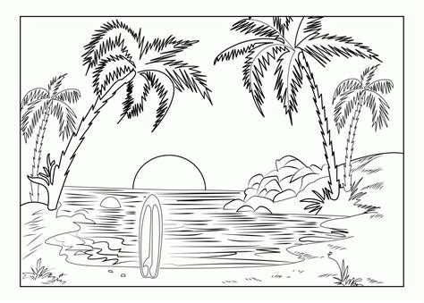 Beach Coloring Pages Beach Scenes & Activities in 2020 Summer