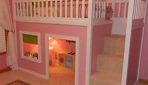Playhouse loft bed with stairs and slide Playhouse loft