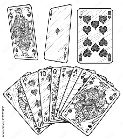Playing Card Line Drawing