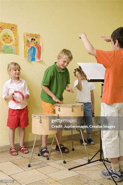 playing percussion instruments