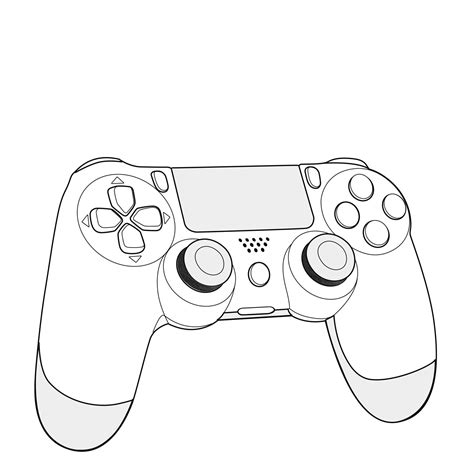 playstation controller line drawing