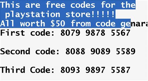 playstation store redeem codes free
