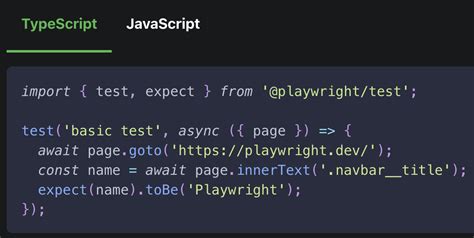 playwright typescript example project