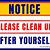 please clean up after yourself printable signs