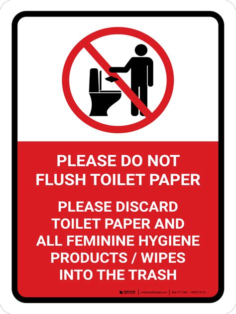 5in x 3.5in Notice Do Not Flush Sticker Vinyl Business Restroom Sign