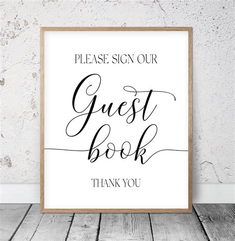 Please Sign Our Guestbook Free Printable in 2020 Guest book