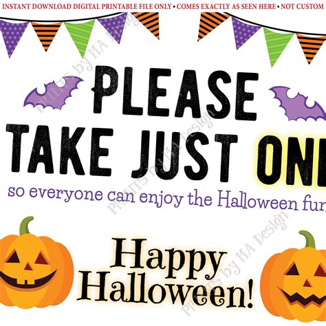 Please Take One Halloween Sign Printable