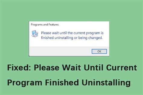 please wait till the current program is finished uninstalling