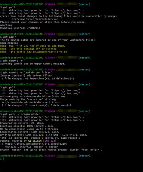 You have not concluded your merge (MERGE_HEAD exists). hint Please, commit your changes before