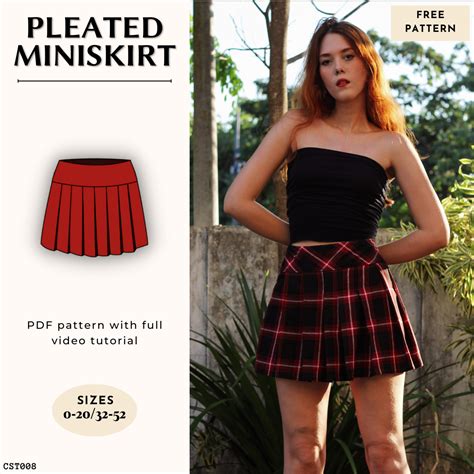 Pleated Mini Skirt Sewing Pattern