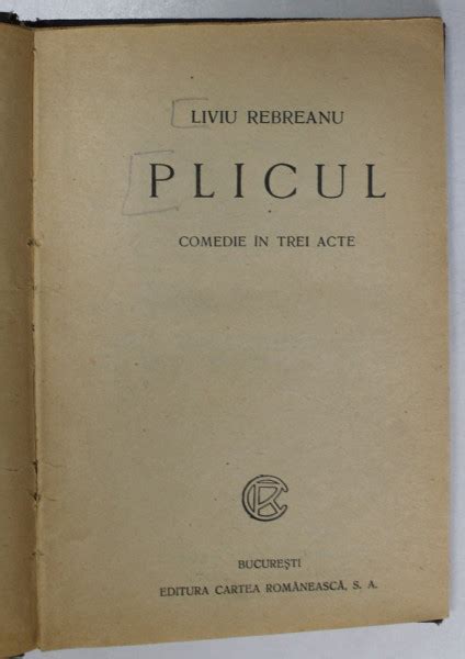 plicul de liviu rebreanu