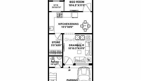 Floor Plan for 30 X 51 Feet plot 2BHK (1530 Square Feet