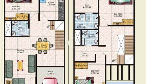 Plot Size 20 X 50 House Map Plan, Duplex Plans, x40 Plans