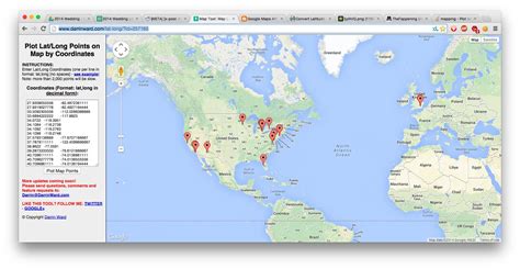 plot lat and long on google maps