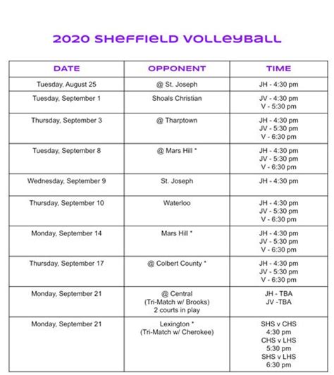 Volleyball / Volleyball Schedule