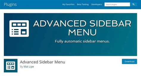 Plugin Sidebar Menu Wordpress