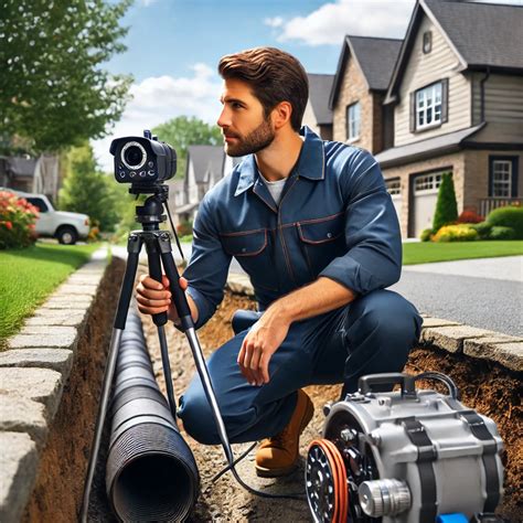 plumber inspecting drain line