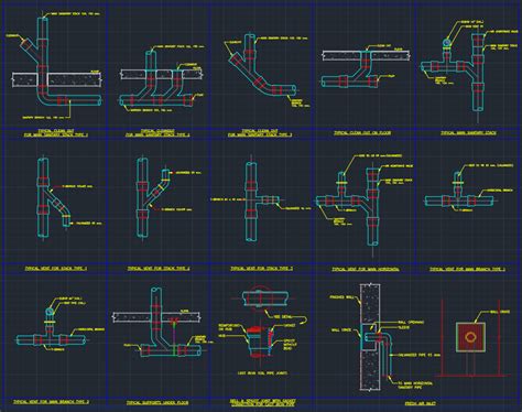 Sanitary With Plumbing Connection Section CAD Drawing DWG File Cadbull