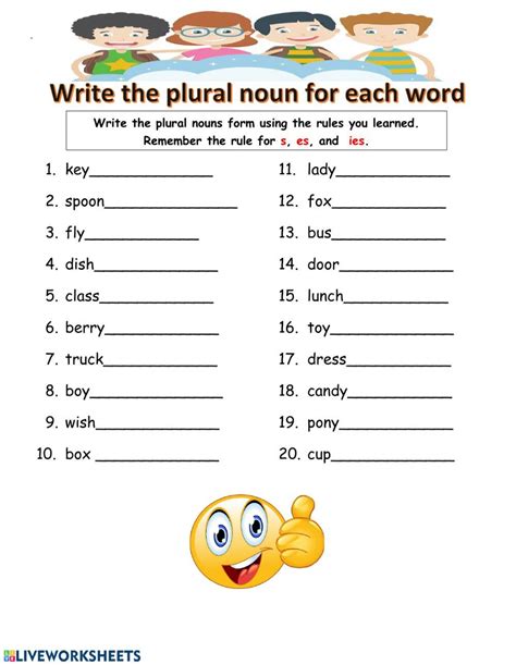 plural nouns activities for kids