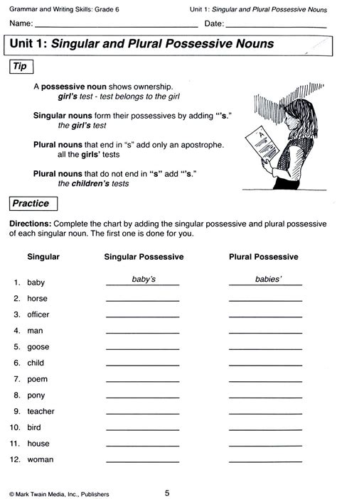 plural possessive nouns worksheets 3rd grade