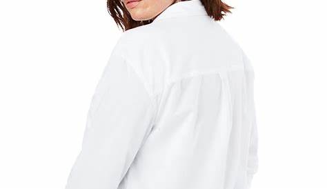 plus size boyfriend shirt in soft white (original price, $36.00