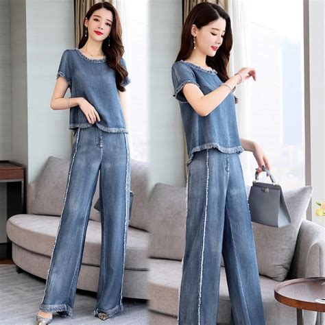 plus size denim 2 piece set