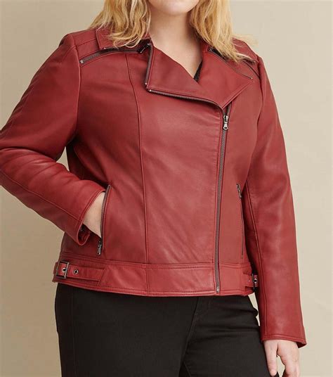 plus size genuine leather jacket