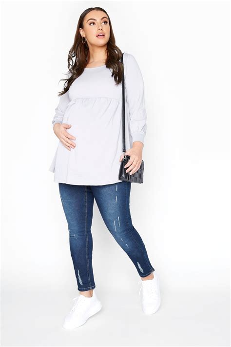 BUMP IT UP MATERNITY Black Skinny Jeans With Comfort Panel Yours Clothing